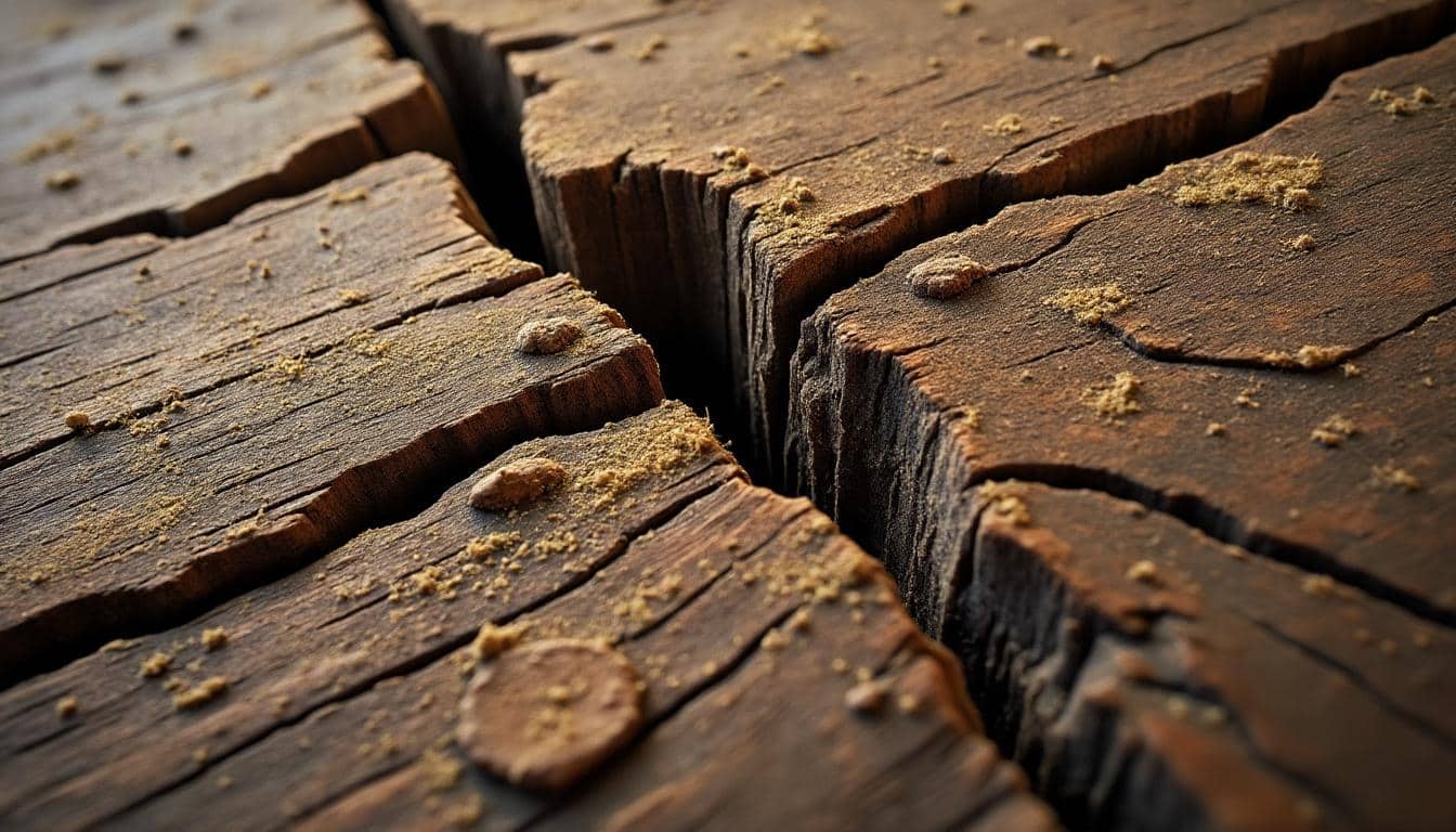 Réparation de fissure sur un entrait de charpente en bois