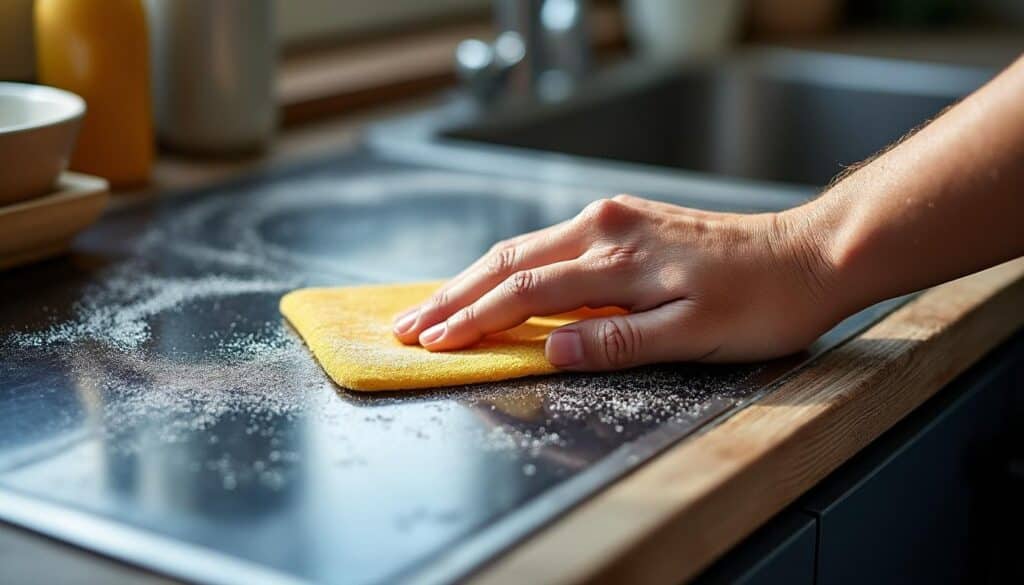 Comment utiliser une lavette pour nettoyer efficacement les surfaces de cuisine grasses ?