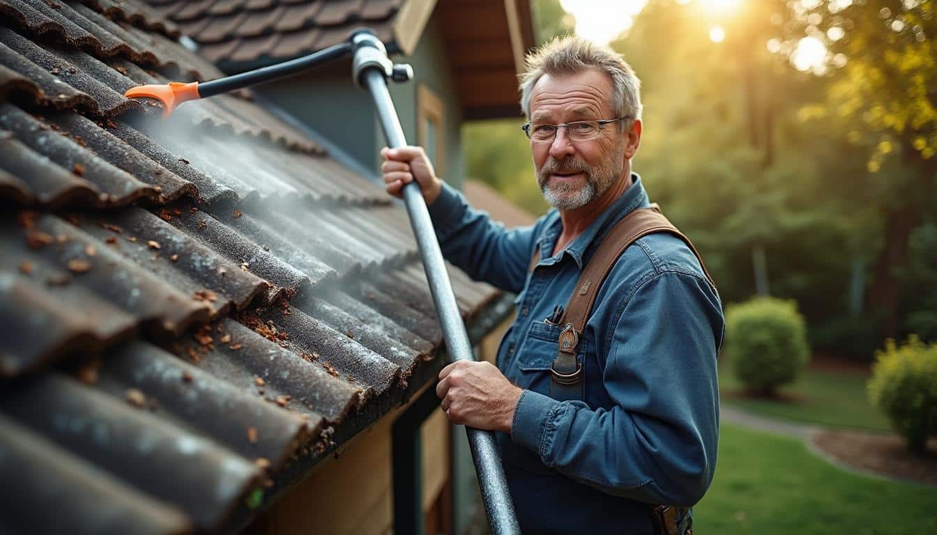 Illustration: Pourquoi opter pour une perche télescopique pour entretenir votre toiture ?