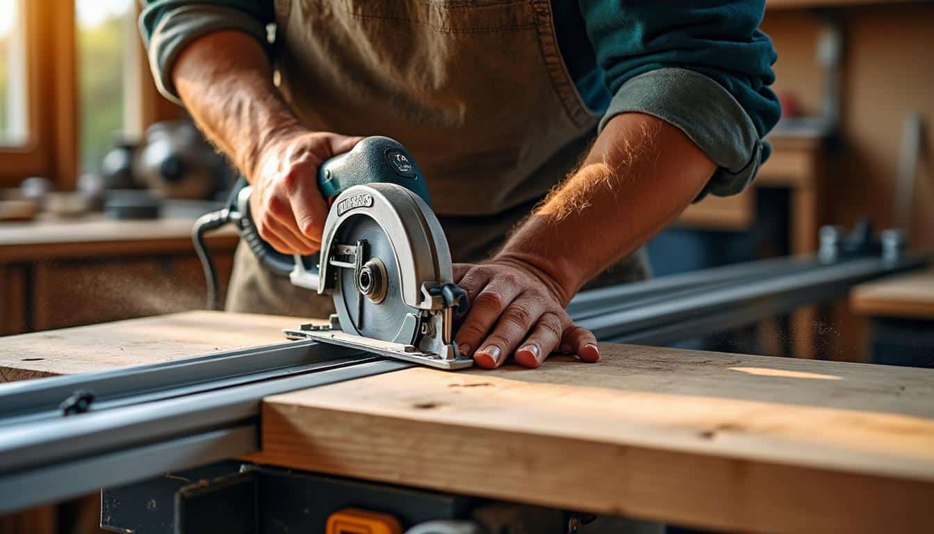 Illustration: Comprendre le rôle essentiel du rail de guidage pour scie plongeante