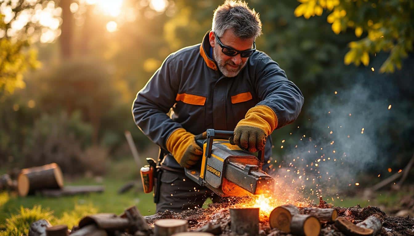 Illustration: Comment bien utiliser une scie à bûche Scheppach en toute sécurité
