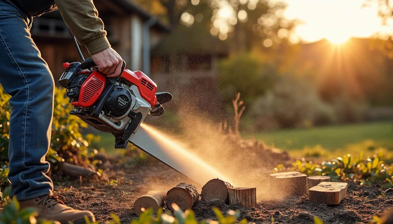 Illustration: Pourquoi opter pour une scie à bûche thermique équipée d’un moteur Honda ?