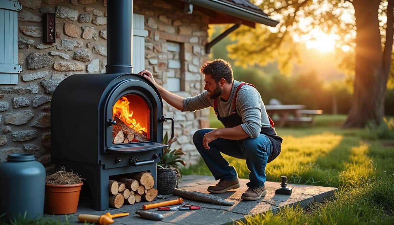 Illustration: Comprendre le fonctionnement d’une chaudière à bois installée en extérieur