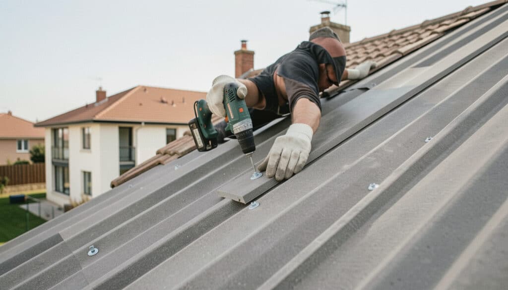 Fixation des plaques en fibrociment sur toiture
